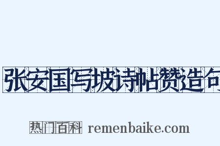 张安国写坡诗帖赞造句是什么意思的图片